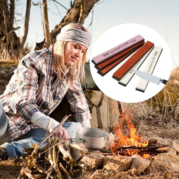 Набір точильних каменів для ножів (6 шт.) 120/240/600/1000/2000/3000 грит - професійний набір для кухні та відпочинку