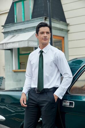 Чоловіча краватка HISDERN в клітку з нагрудною хустинкою, формальна класична краватка для весілля, темно-зелений колір