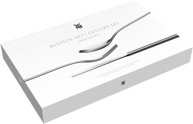 WMF Tavira Cutlery Set, 6 Persons, 30-Piece, Monobloc Knives, Cromargan Stainless Steel Polished, Shiny, Dishwasher Safe, 43 x 26.7 x 43 cm
