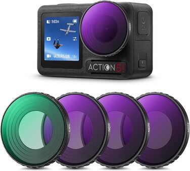 Фільтри K&F Concept ND/CPL для DJI Osmo Action 4/5 PRO: набір 4 шт (CPL, ND8, ND16, ND32)