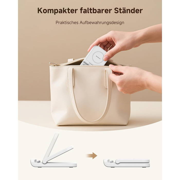 Бездротова зарядка SwanScout для Samsung Galaxy Z Flip 7/7 FE, 6/5/4/3 та Moto Razr 60/50/40 (Ultra), SwanScout 501S (біла)