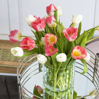 Скляна циліндрична ваза TREND FOR HOME Naida 19 см, прозора, декор для квітів, свічник, велика підлогова ваза для весілля, Ø 19 см, 4848 мл