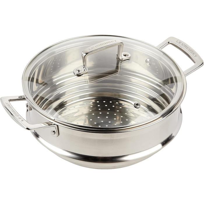 Пароварка Le Creuset з нержавіючої сталі з скляною кришкою, 24 см