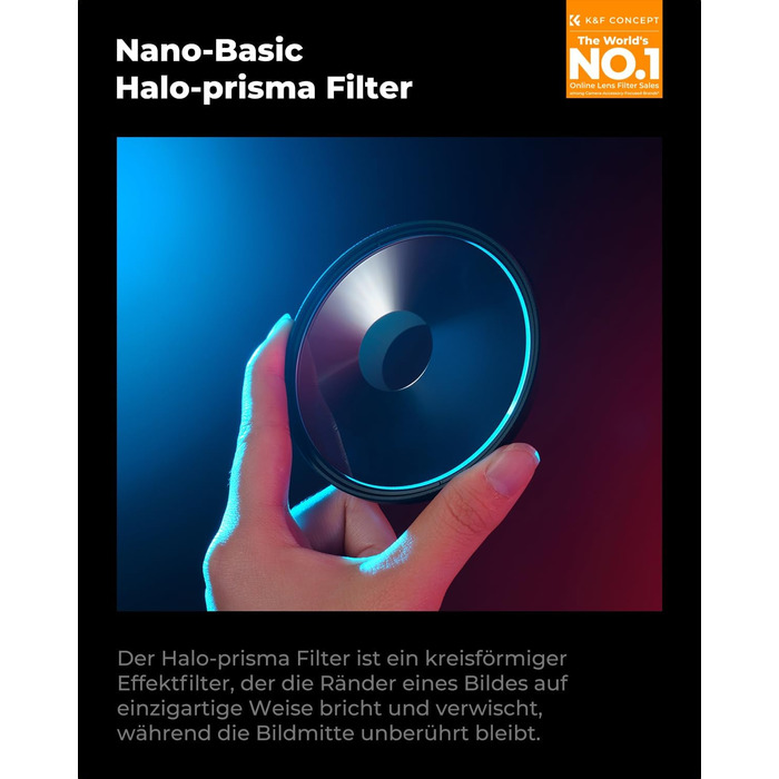 Фільтр світловий K&F Concept Nano B-Serie Halo 82mm для створення ефектів завихрення та тунельного зору
