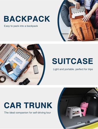 Складний стілець HOUSE DAY 22см, сірий та білий - для дому, кемпінгу, пікніка, дітей