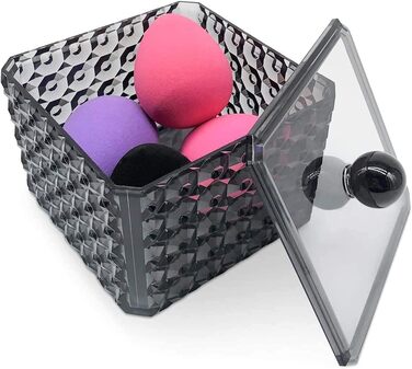 Організатор для ватних дисків та ватних паличок з акрилу з кришкою, косметичний бокс для зберігання