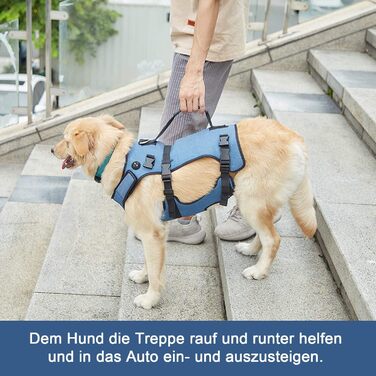 Підтримка для собак COODEO - дихаючий реабілітаційний пояс для літніх собак з проблемами суглобів, артритом або паралічем, повна підтримка тіла з регульованими ручками (Блакитний, L)