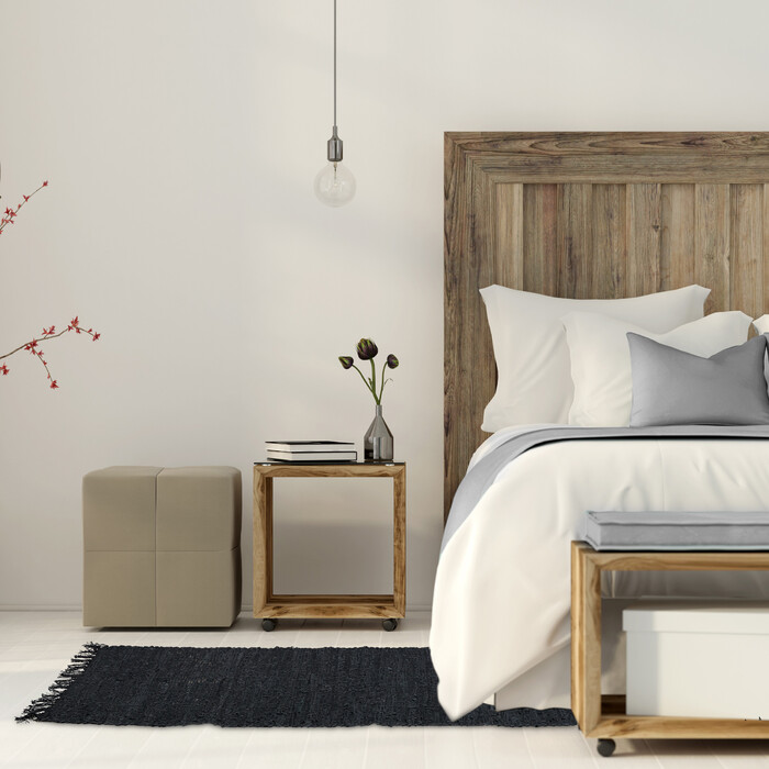 Relaxdays Leather and Cotton Patchwork Rug