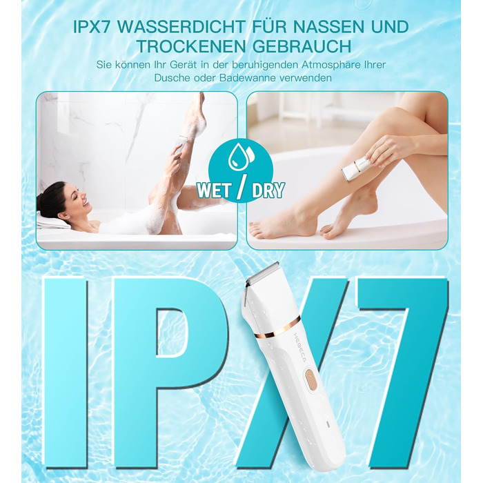 Електричний тример для бікіні 3-в-1 для жінок: тример для обличчя та інтимної зони, для чутливої шкіри. Вологостійкий, для мокрого та сухого використання, перезаряджається