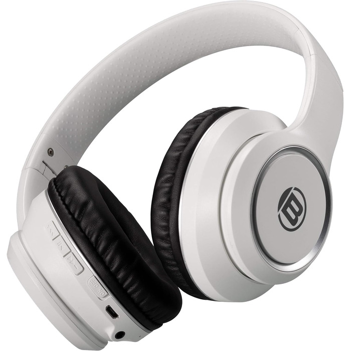 Навушники Bresser Bluetooth Over-Ear з мікрофоном для геймінгу та дзвінків, 3.5 мм, білі