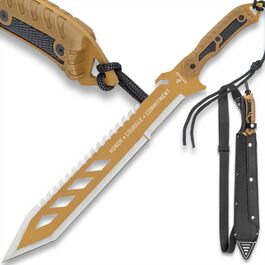 Мачете UNITED CUTLERY USMC Desert OPS з пилкою та чохлом