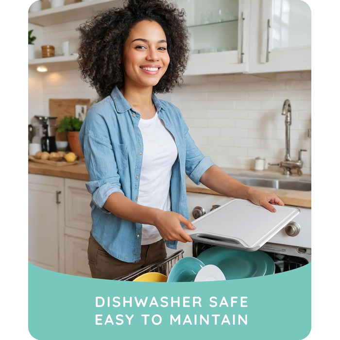 Набір з 3 сірих дощок для нарізання з пластику, стійкі до миття в посудомийній машині, з жолобками для соку, для м'яса, овочів, фруктів, з зручною ручкою