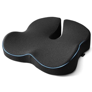 Ергономічна подушка для сидіння на стілець з Memory Foam: для офісу, дому, подорожей. 3D дизайн, дихаючий чохол, антиковзке покриття