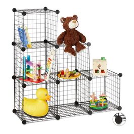Relaxdays Wire Shelf Organizer with 6 Compartments