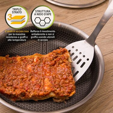 Сковорода KASANOVA Tri-ply з антипригарним покриттям Honeycomb, 22 см - для всіх типів плит та духовки