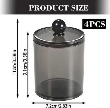 Органайзер для ватних дисків та паличок AIMIXUN, набір 2 шт, чорний, для ванної кімнати