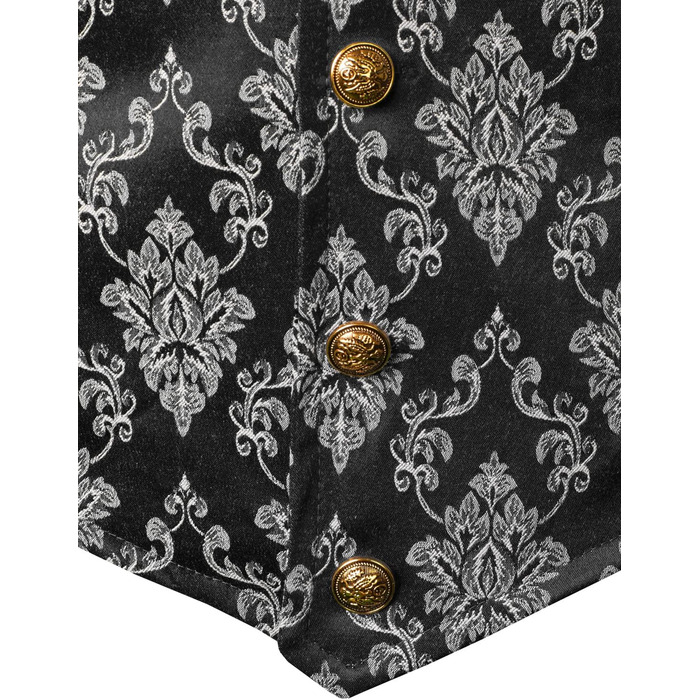 VATPAVE Вікторіанський костюмний жилет для чоловіків Steampunk Gothic, чорний та білий (S)