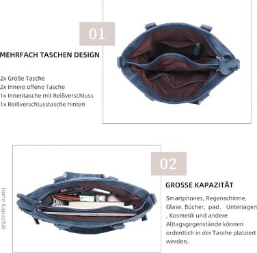 Сумка жіноча KL928 через плече, велика, PU шкіра, чорно-сіра з багатьма відділеннями