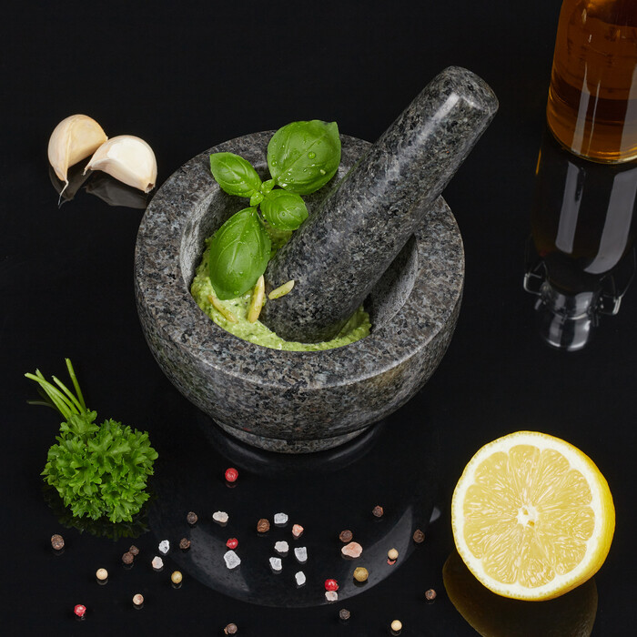 Relaxdays Granite Mortar and Pestle, Large