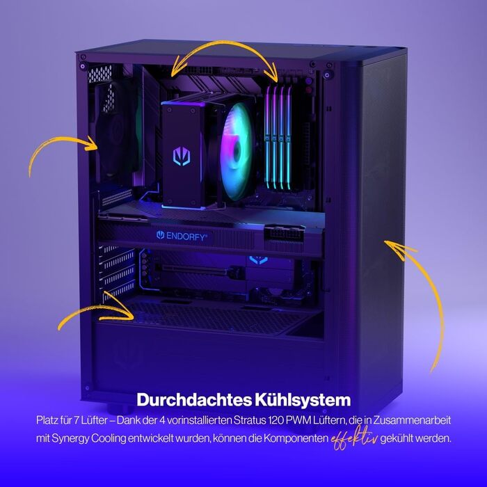 Корпус для ПК Endorfy Ventum 200 ARGB, ATX, з 4 вентиляторами 120 мм ARGB, скло, Mesh-фасад, широка сумісність з охолодженням