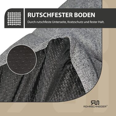 Ліжко для собак Rohrschneider з мискою, 50x80x7 см, блакитне/сіре, для собак та котів | З антиковзаючою основою, міцне, Made in EU