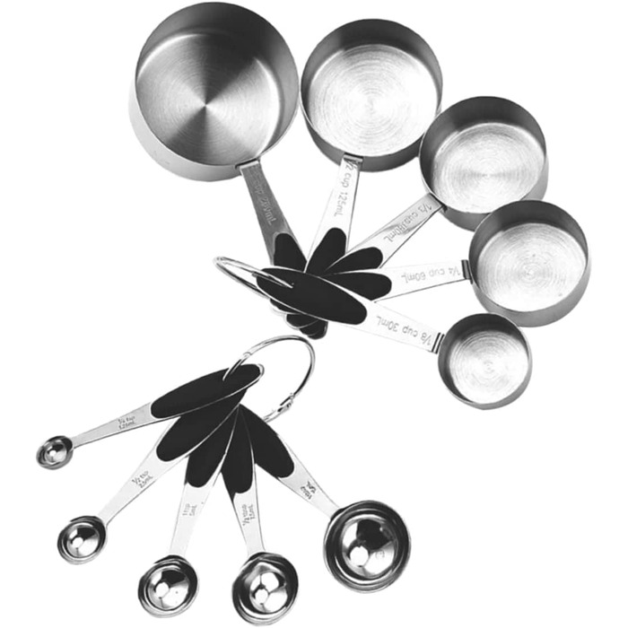 FBHappiness 1 Set Measuring Cup Tool, Stainless Steel Kitchen Cooking Spoon, Seasoning Spoon, Stainless Steel Flour, Practical Ingredient Spoon, Measures, Weight, Metal Dry Scoop