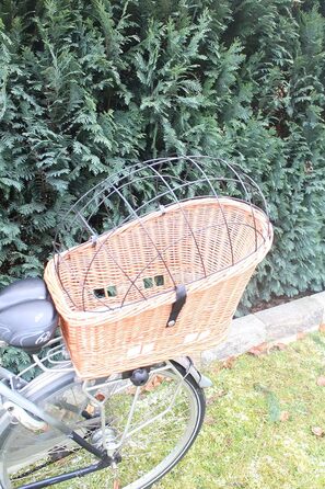 Корзина для велосипеда на багажник з лози з металевою сіткою та подушкою, XL або XXL. Підходить для перевезення багажу.