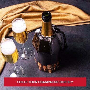 Vacu Vin Flexible Champagne Cooler - Reusable Champagne Bottle Design - Bottle Cooler for Standard Bottle Size