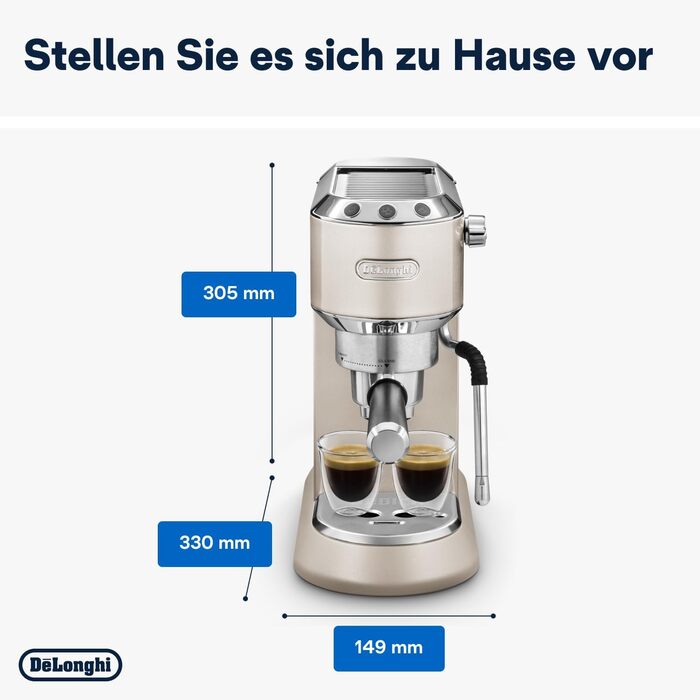 Еспресо-машина De'Longhi Style EC 685.B Dedica + Kit Barista: компактна, з професійним капучинатором, для кави та ESE-капсул