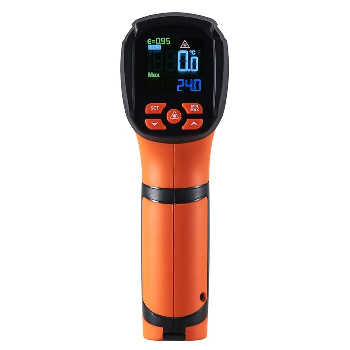 VEVOR Infrared Thermometer IR 50:1 Pyrometer -40°C to 1500°C Laser Temperature Meter 180x120x60mm Temperature Measuring Device Not a Human Body Thermometer for Cooking/Barbecue/Freezer/Industry