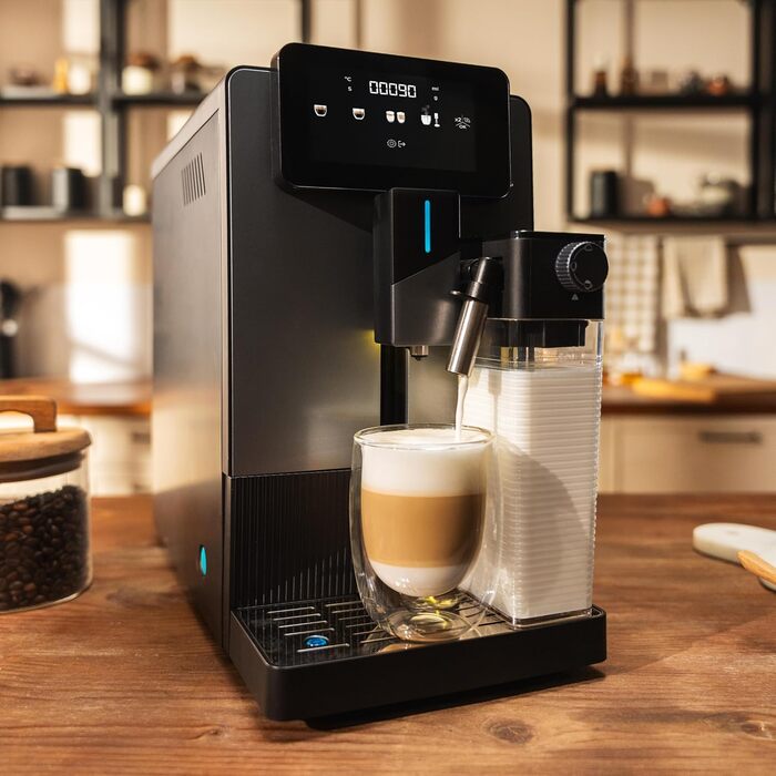 Кавомашина автоматична Cecotec Superautomat 1500W 19 Bar. Еспресо, капучино, лате. Контейнер для зерен 150г, резервуар для води 1.1л, для молока 400мл