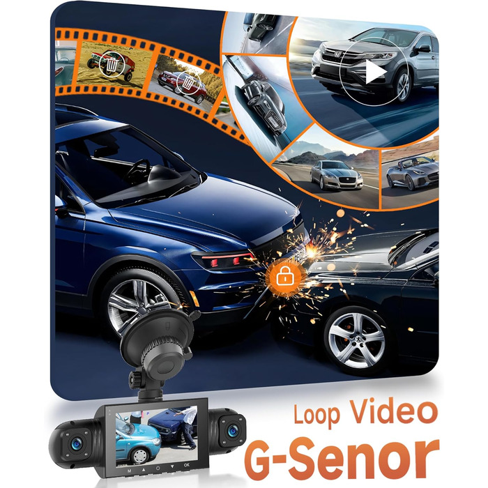 Відеореєстратор 4-камерний 360° для авто, 4 камери FHD 1080P (передня, задня, ліва, права), 3