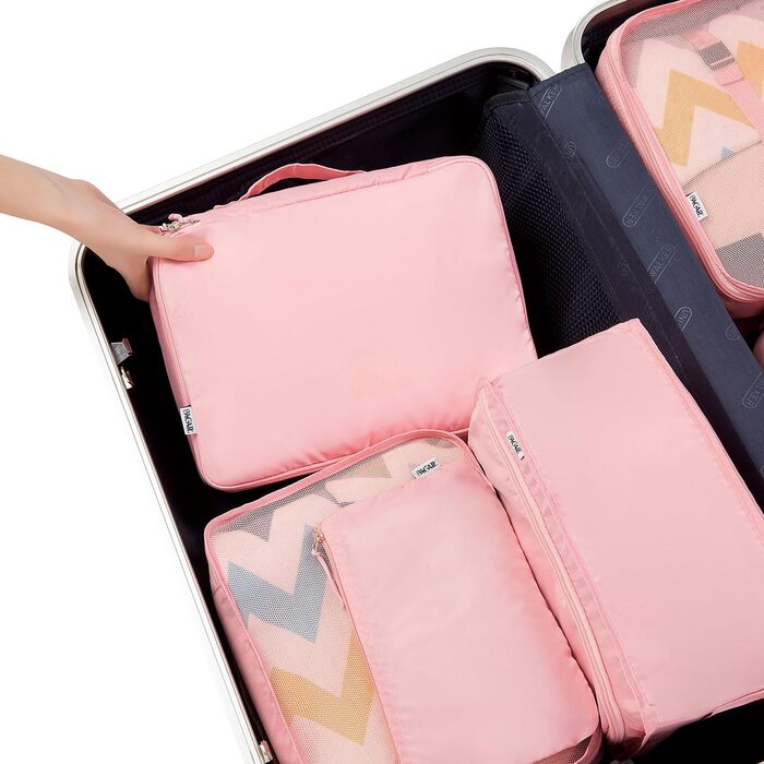 Набір органайзерів для валізи BAGAIL (8 шт.), рожевий
