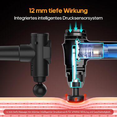 Масажер для м'язів AERLANG з підігрівом та LED-дисплеєм, 20 режимів та 7 насадок
