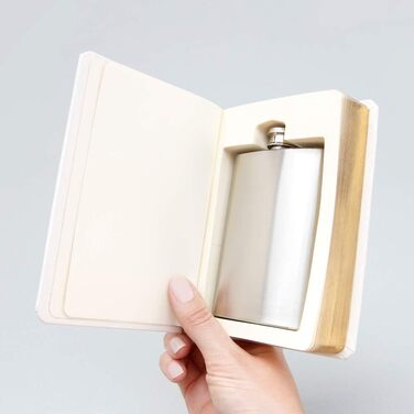 Фляга для напоїв Suck UK 'The Good Book' 120мл, нержавіюча сталь, білий колір