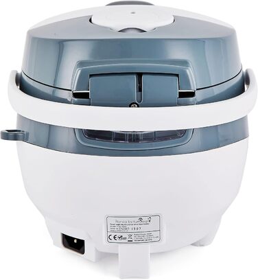 Yum Asia Panda Mini Rice Cooker with Ninja Ceramic Bowl and Advanced Fuzzy Logic (3.5 Cups, 0.63 Liters) 4 Rice Functions, 4 Multicooker Functions, 220–240V White / Grey
