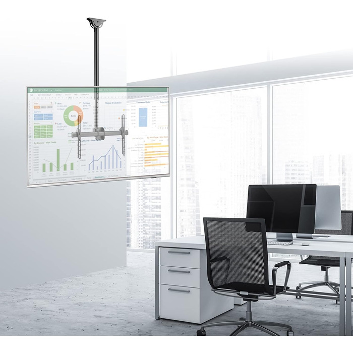 Телескопічний універсальний стельовий кронштейн Techly ICA-CPLB-944S для LED/LCD ТВ 32