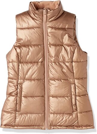 Жіноча жилетка Amazon Essentials з пухом, середньої щільності, на блискавці, темно-зелена (S, металевий тауп)