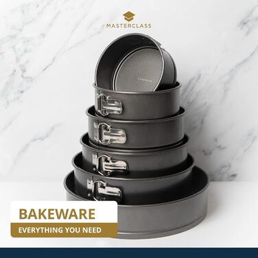 Форма для випікання MasterClass 18 см з роз'ємним дном, антипригарне покриття без PTFE, PFOA та BPA, кругла, вуглецева сталь, сіра