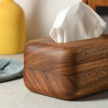 DIANXI Tissue Box Halter Walnut Bread Tissue Box, Solid Wood Living Room Desktop Paper Box, Solid Wood Napkin Box, Restaurant Tissue Box Tissue Dispenser Box