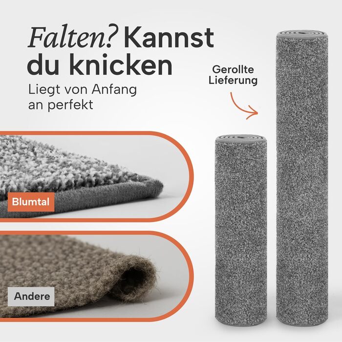 Килимок для входу Blumtal 50x80 см, протибризковий килим з мікрофібри з водонепроникною TPR-підкладкою, протиковзний грязезахисний килимок у приміщення (сірий, прямокутний)