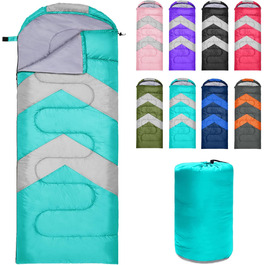 Zusentee 3-4 Season Sleeping Bag - Waterproof, Lightweight, Ultralight Sleeping Bag for Adults & Kids - Camping, Hiking, Travel (Seablu)