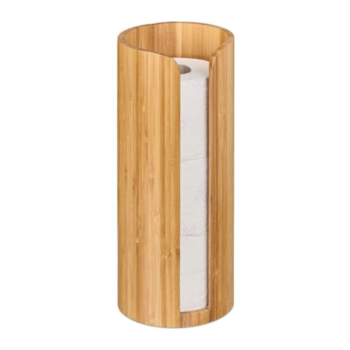 Relaxdays Toilet Paper Holder made of Bamboo
