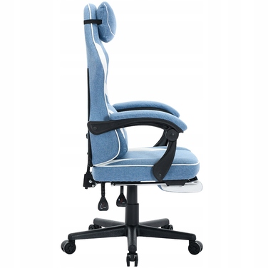 Ігрове крісло DEUS Edge Light Blue з підніжкою, тканина