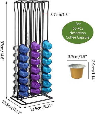 Тримач для капсул Nespresso (60 шт) - металевий підставка для кавових капсул