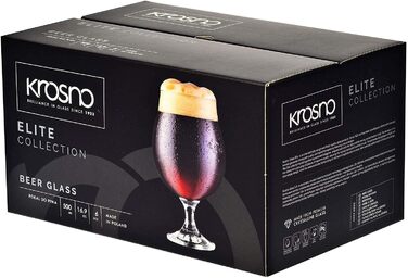 Набір склянок Krosno Dunkel Stout 500 мл (6 шт.) - Elite Collection | Для дому та свят | Склянка для пива 500 мл