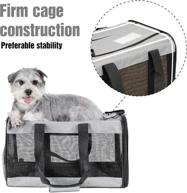 Транспортна переноска для собак та котів HITSLAM, складана, сіра (M)