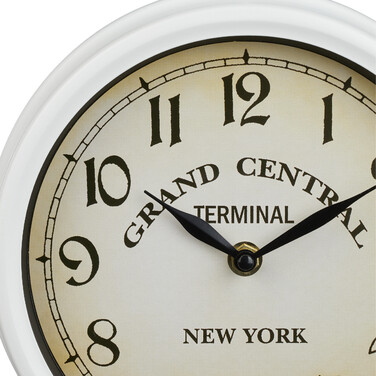 Relaxdays Double-Sided Train Station Clock in White