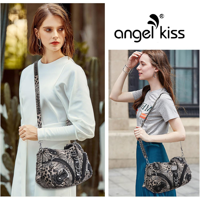 Сумка жіноча Angelkiss Hobo через плече, велика, повсякденна, коричнево-чорна в леопардовий принт