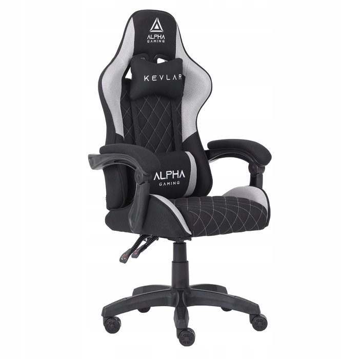 Ігрове крісло Alpha Gaming Kevlar Grey, тканина, чорно-сіре